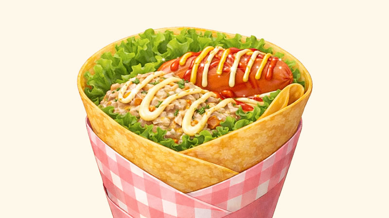 クレープ（ツナサラダ＆ソーセージ）